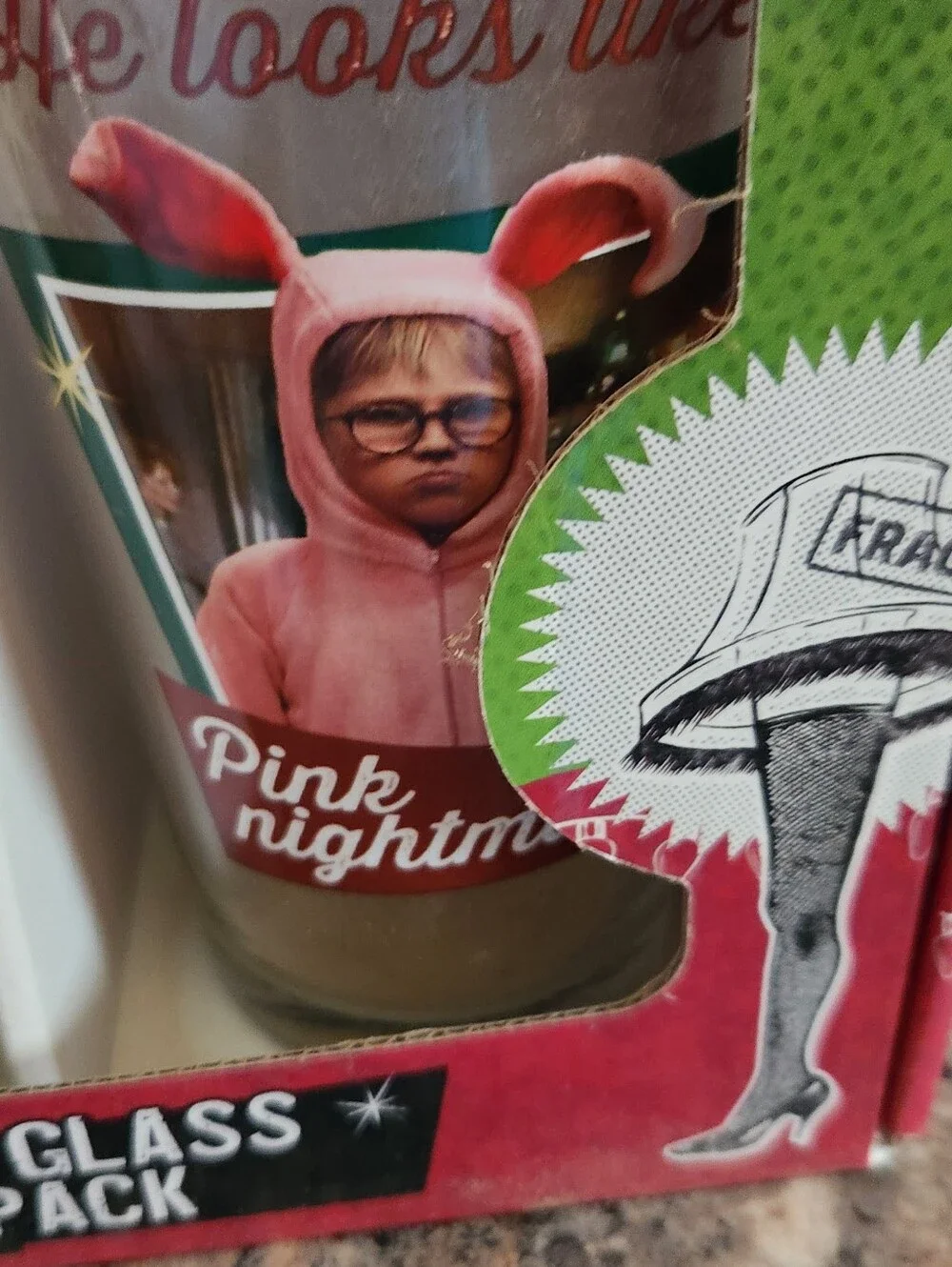 A Christmas Story Pink Nightmarish 16 oz. Glass 2-Pack